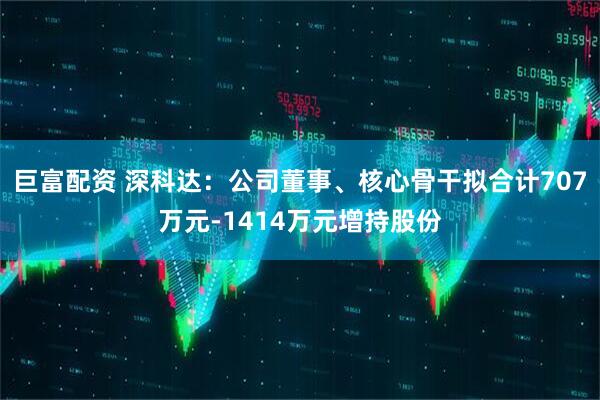 巨富配资 深科达：公司董事、核心骨干拟合计707万元-1414万元增持股份